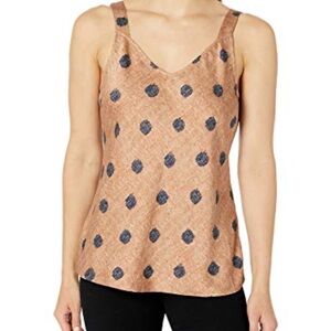 Nic + Zoe Sleeveless Tank Top Rust Polka Dot Print Size M